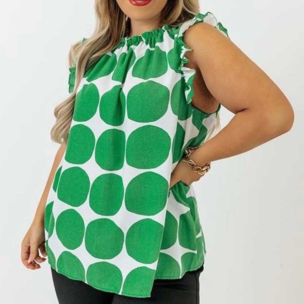 CES FEMME Brunch and Go Shift Top in Kelly Green Size 2X New without Tag